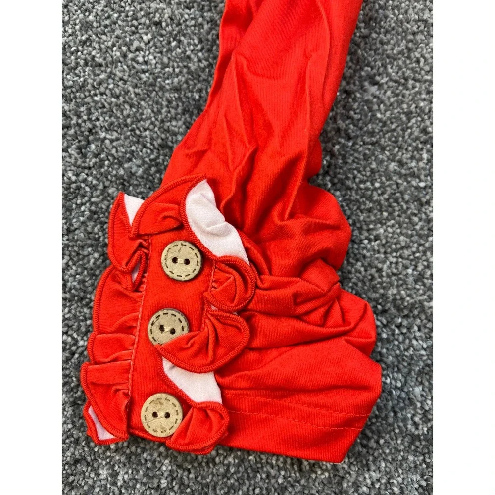 Cheeky Plum NWT Christmas Tunic and Red Ruffle Legging Set Girls 18-24M